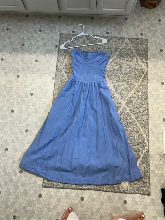 Free People Dresses & Skirts - Free People Blue Strapless Midi Dress